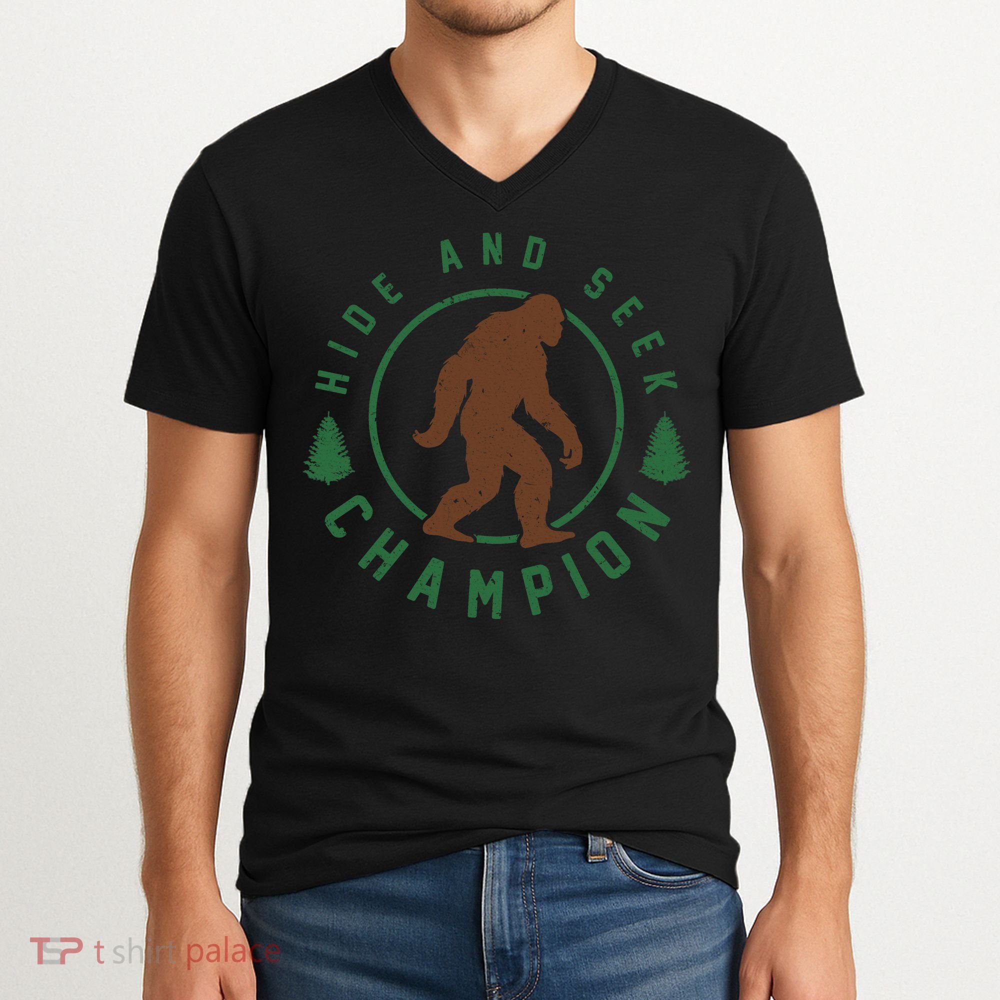 Hide And Seek Champion Sasquatch Big Foot V-Neck T-Shirt