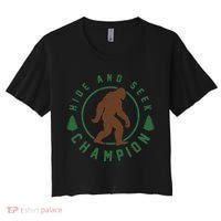 Hide And Seek Champion Sasquatch Big Foot Women's Crop Top Tee thumb 0