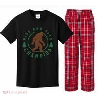 Hide And Seek Champion Sasquatch Big Foot Kids Plaid Pajama Set thumb 0