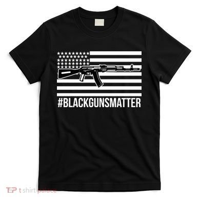Hashtag Black Guns Matter #blackgunsmatter USA Flag T-Shirt