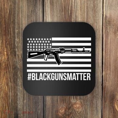Hashtag Black Guns Matter #blackgunsmatter USA Flag Coaster