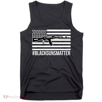Hashtag Black Guns Matter #blackgunsmatter USA Flag Tank Top