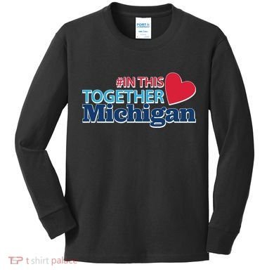 Hashtag In This Together Michigan Kids Long Sleeve Shirt