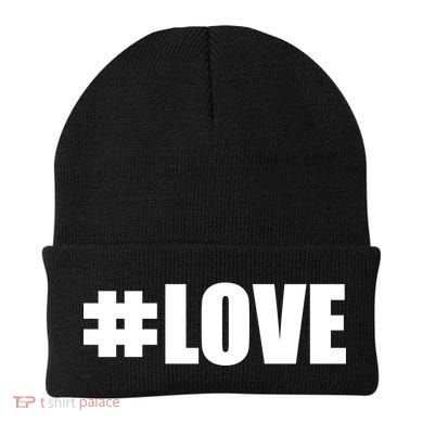 Hashtag Love #Love Valentine's Day Logo Beanie