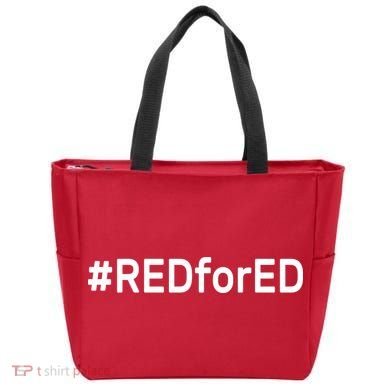 Hashtag #RedForEd Red for Ed Arizona Teacher Protest Tote Bag