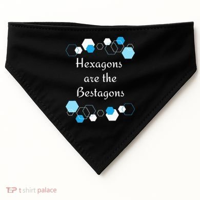 Hexagons are the Bestagons! Geometry Math Teacher Funny Fun USA-Made Doggie Bandana