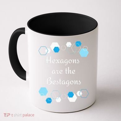 Hexagons are the Bestagons! Geometry Math Teacher Funny Fun Coffee Mug
