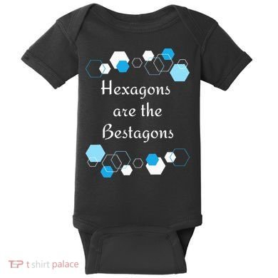 Hexagons are the Bestagons! Geometry Math Teacher Funny Fun Baby Bodysuit