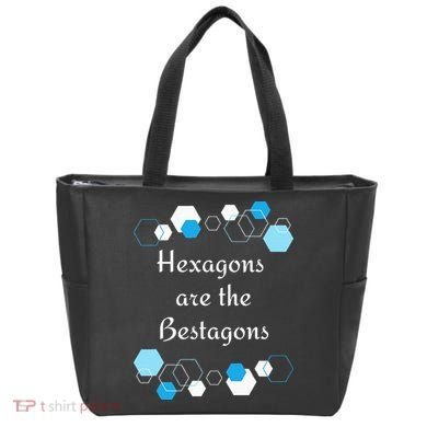 Hexagons are the Bestagons! Geometry Math Teacher Funny Fun Tote Bag
