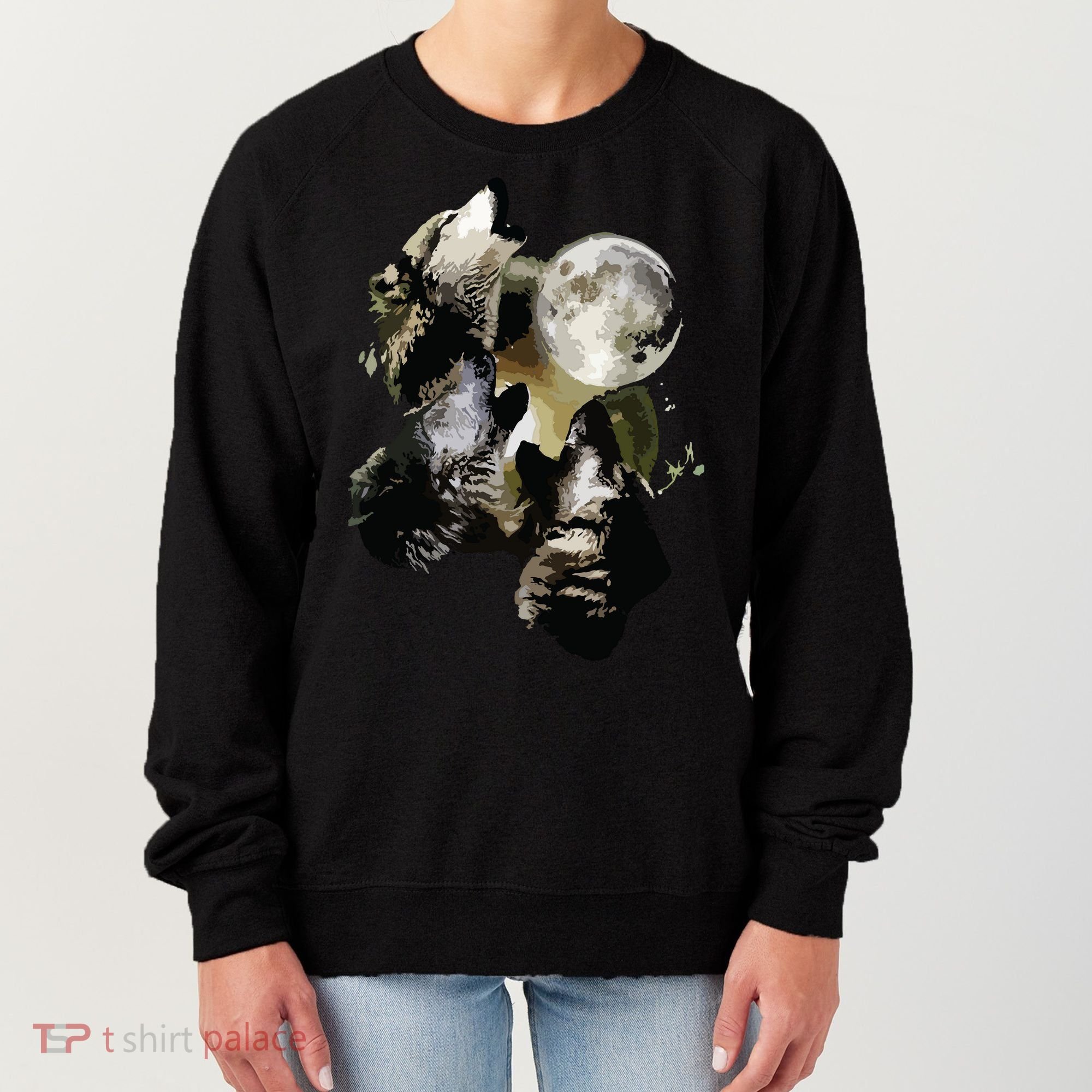 Howling At The Moon Wolves Wolf Animal Women's Sweatshirt