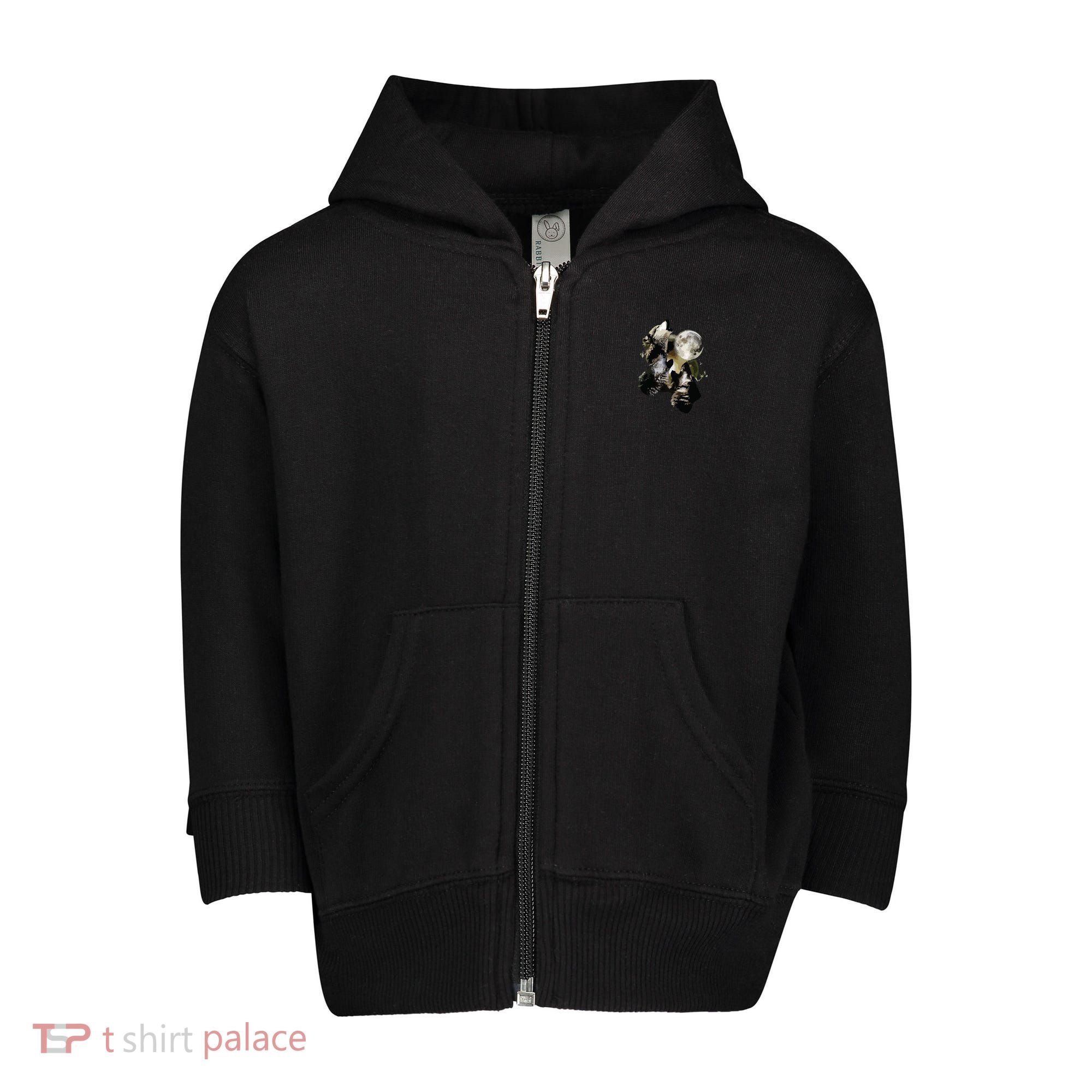 Howling At The Moon Wolves Wolf Animal Toddler Zip Fleece Hoodie