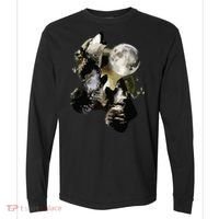 Howling At The Moon Wolves Wolf Animal Comfort Colors Heavyweight Long Sleeve T-Shirt thumb 0
