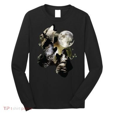 Howling At The Moon Wolves Wolf Animal Long Sleeve Shirt