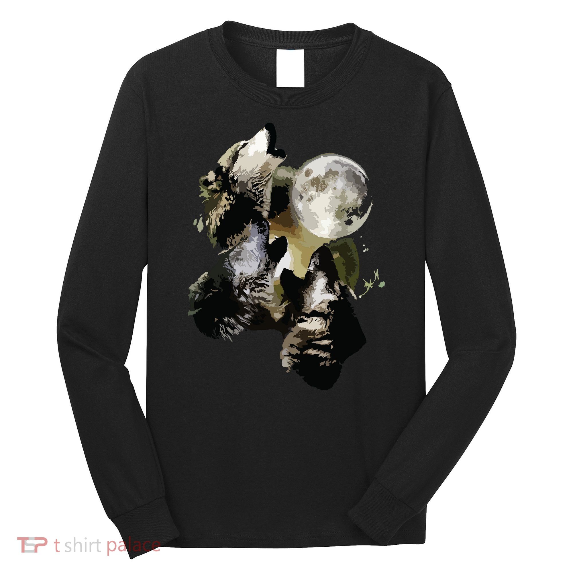 Howling At The Moon Wolves Wolf Animal Long Sleeve Shirt