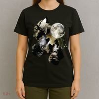 Howling At The Moon Wolves Wolf Animal T-Shirt thumb 4