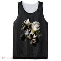 Howling At The Moon Wolves Wolf Animal Mesh Reversible Basketball Jersey Tank thumb 0