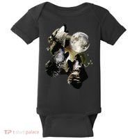 Howling At The Moon Wolves Wolf Animal Baby Bodysuit thumb 0