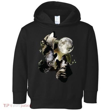 Howling At The Moon Wolves Wolf Animal Toddler Hoodie