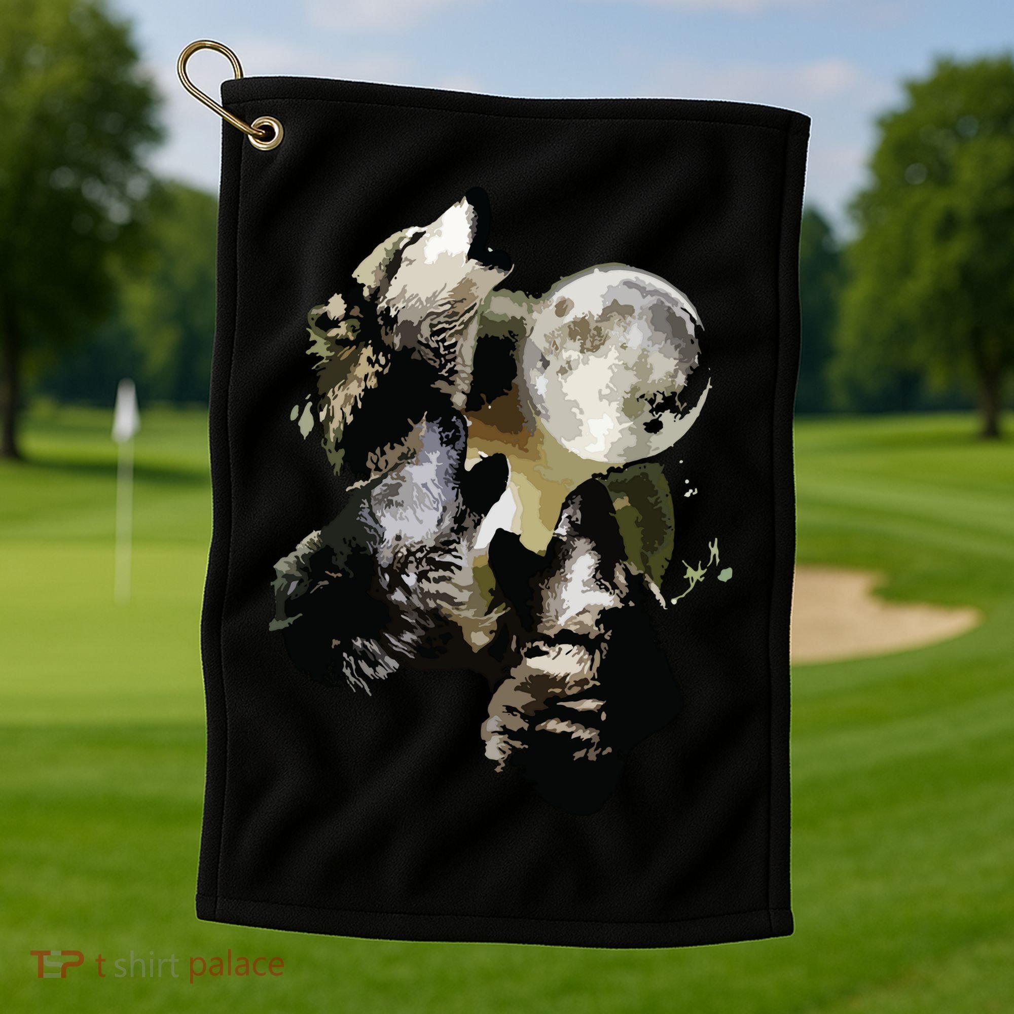 Howling At The Moon Wolves Wolf Animal Golf Towel