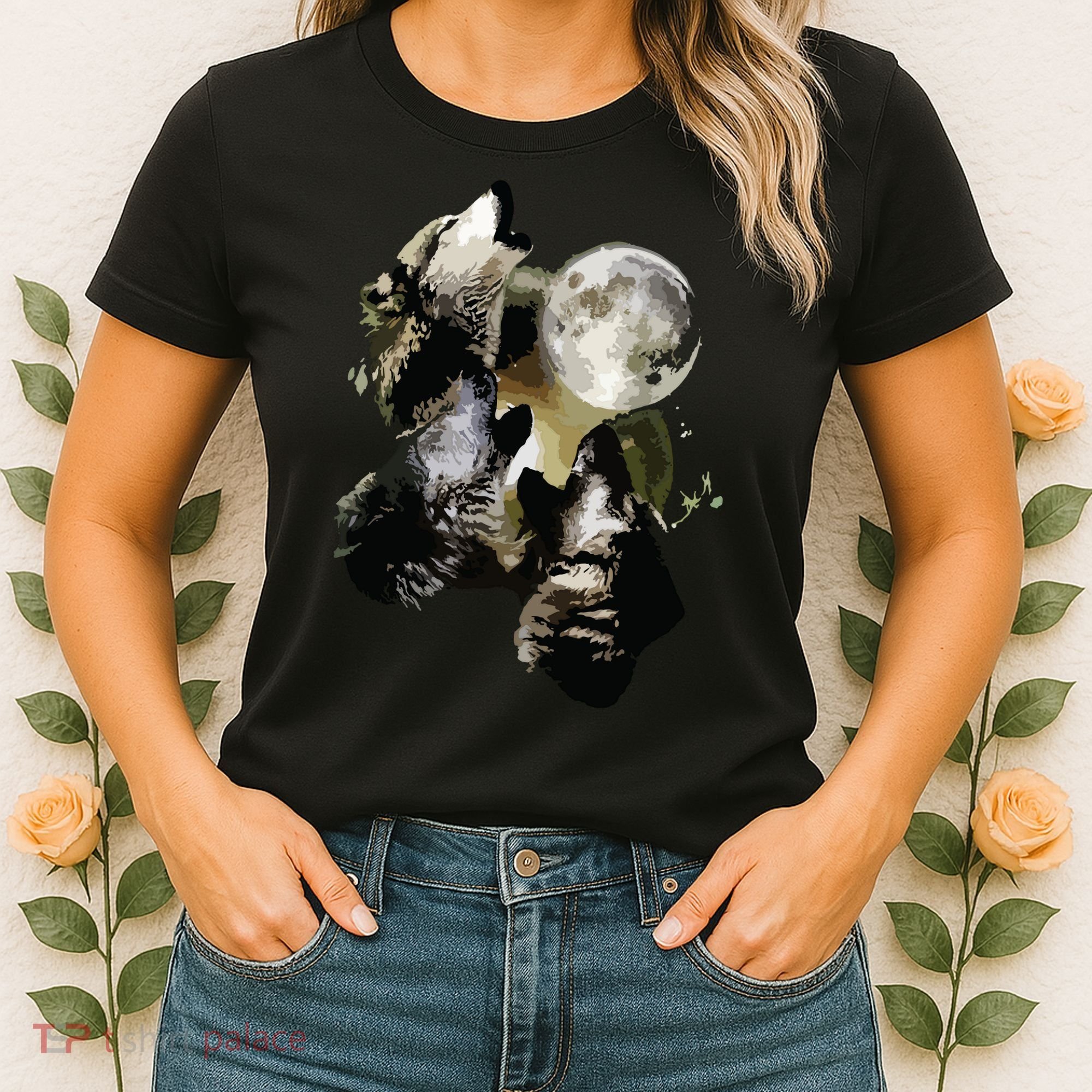 Howling At The Moon Wolves Wolf Animal Women's T-Shirt
