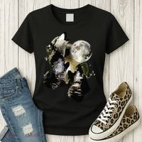 Howling At The Moon Wolves Wolf Animal Women's T-Shirt thumb 3
