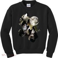 Howling At The Moon Wolves Wolf Animal Kids Sweatshirt thumb 0