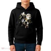 Howling At The Moon Wolves Wolf Animal Kids Hoodie thumb 4