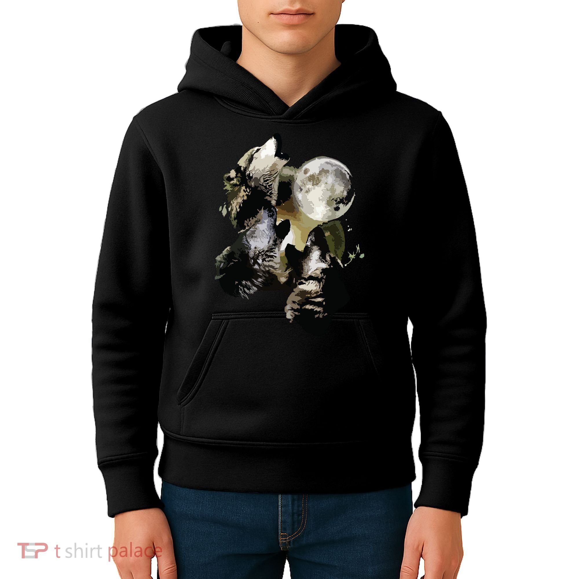 Howling At The Moon Wolves Wolf Animal Kids Hoodie