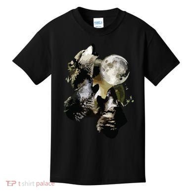 Howling At The Moon Wolves Wolf Animal Kids T-Shirt