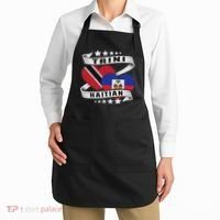 Haitian And Trini Half Trinidad & Tobago Haiti Flag Apron thumb 2