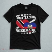 Haitian And Trini Half Trinidad & Tobago Haiti Flag T-Shirt thumb 5