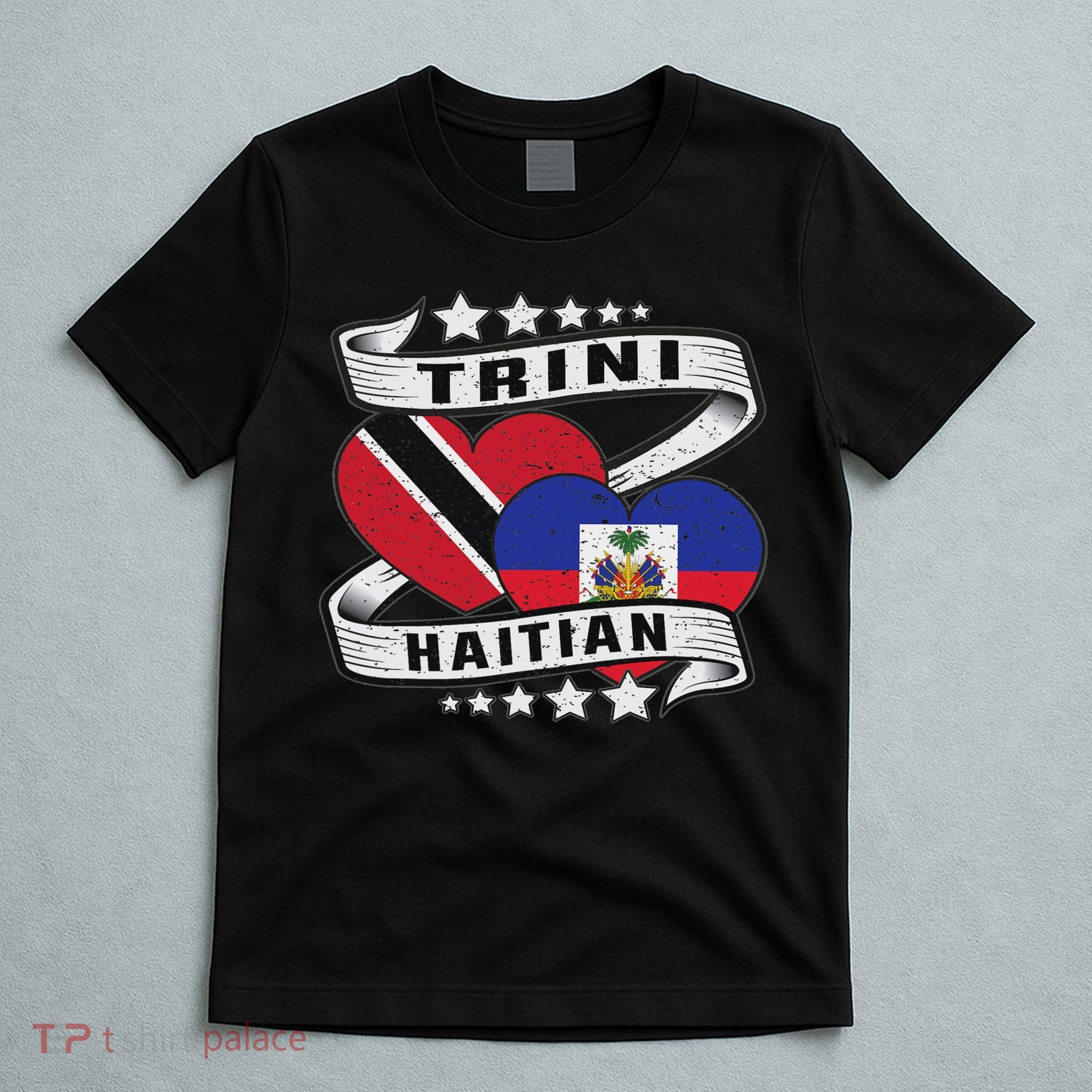 Haitian And Trini Half Trinidad & Tobago Haiti Flag T-Shirt