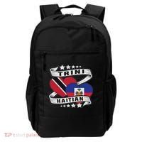 Haitian And Trini Half Trinidad & Tobago Haiti Flag Backpack thumb 0