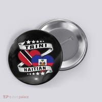 Haitian And Trini Half Trinidad & Tobago Haiti Flag Button thumb 0