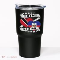 Haitian And Trini Half Trinidad & Tobago Haiti Flag Tumbler thumb 0