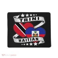 Haitian And Trini Half Trinidad & Tobago Haiti Flag Mousepad thumb 0