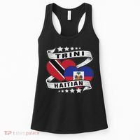 Haitian And Trini Half Trinidad & Tobago Haiti Flag Women's Tank Top thumb 0