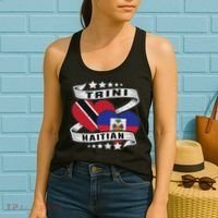 Haitian And Trini Half Trinidad & Tobago Haiti Flag Women's Tank Top thumb 2