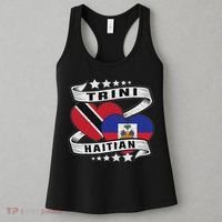 Haitian And Trini Half Trinidad & Tobago Haiti Flag Women's Tank Top thumb 3
