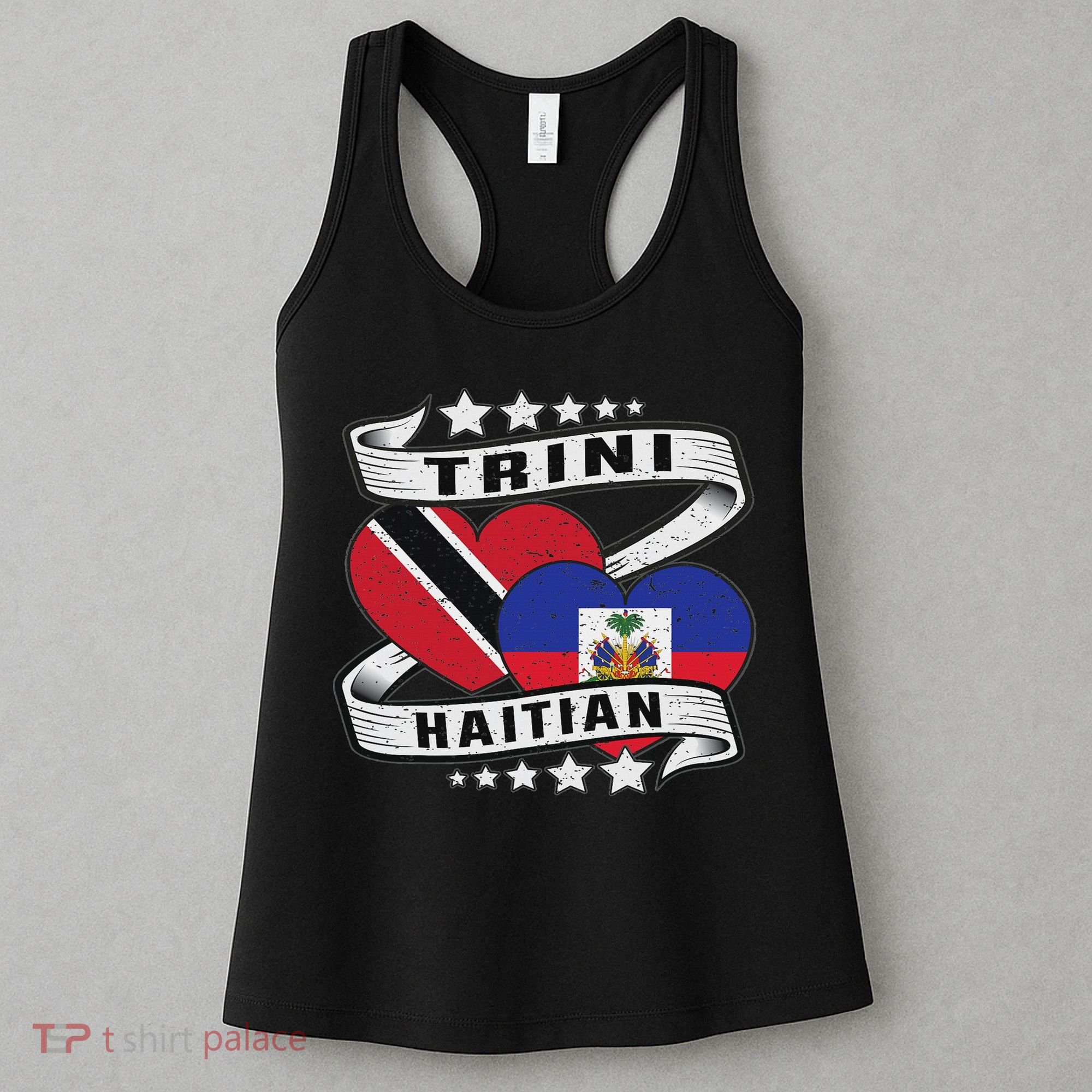 Haitian And Trini Half Trinidad & Tobago Haiti Flag Women's Tank Top