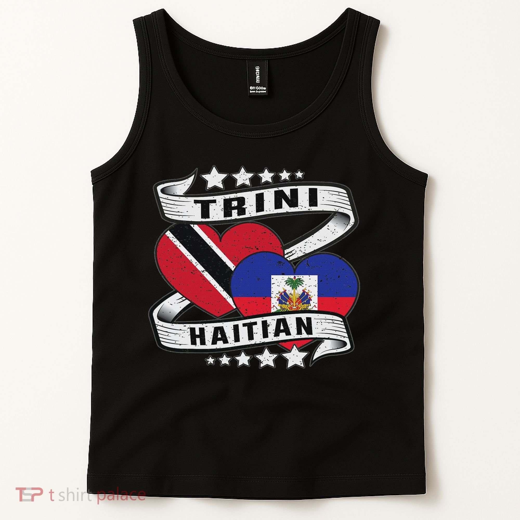 Haitian And Trini Half Trinidad & Tobago Haiti Flag Tank Top
