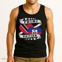 Haitian And Trini Half Trinidad & Tobago Haiti Flag Tank Top thumb 3