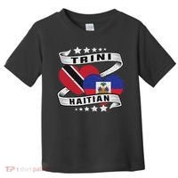 Haitian And Trini Half Trinidad & Tobago Haiti Flag Toddler T-Shirt thumb 0