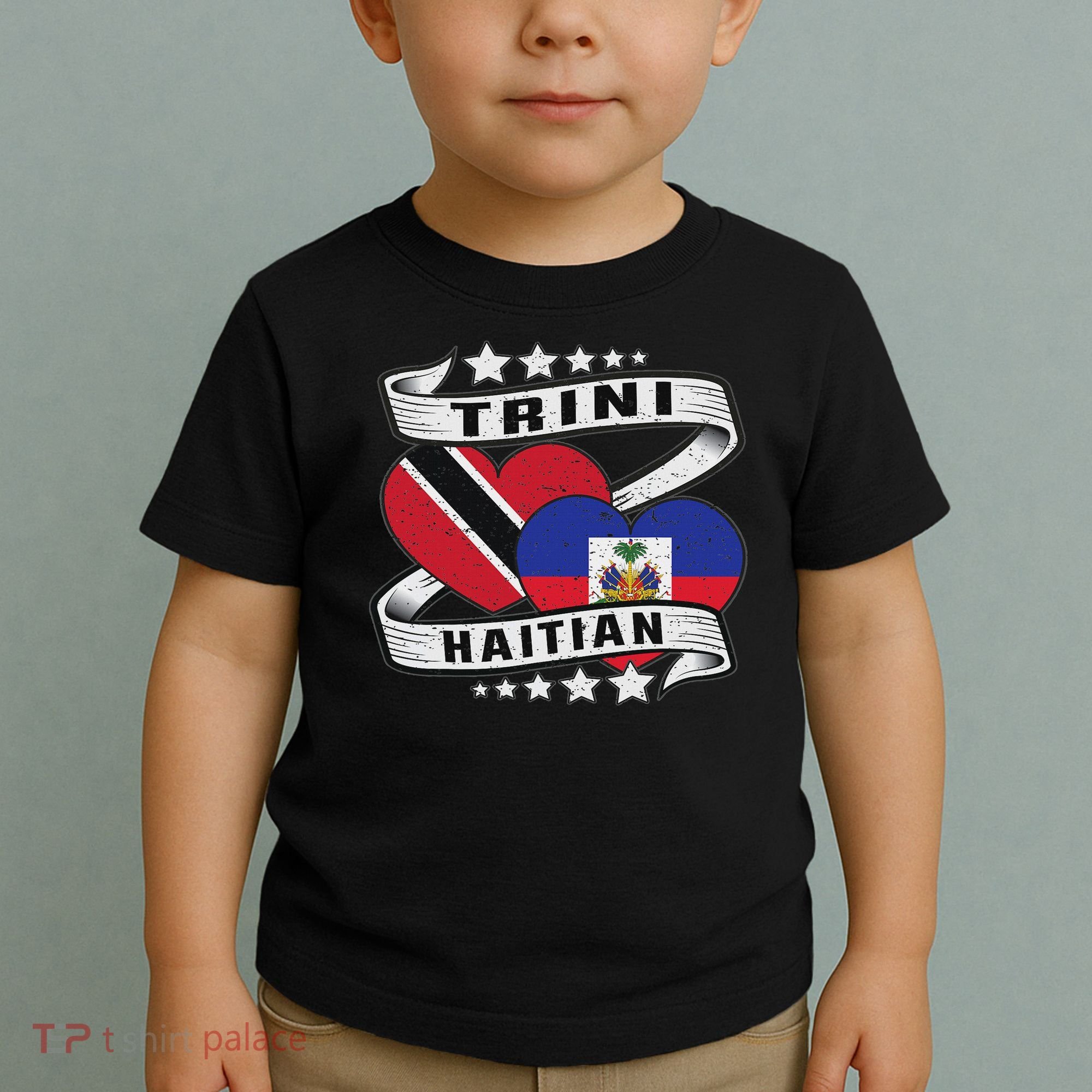 Haitian And Trini Half Trinidad & Tobago Haiti Flag Toddler T-Shirt