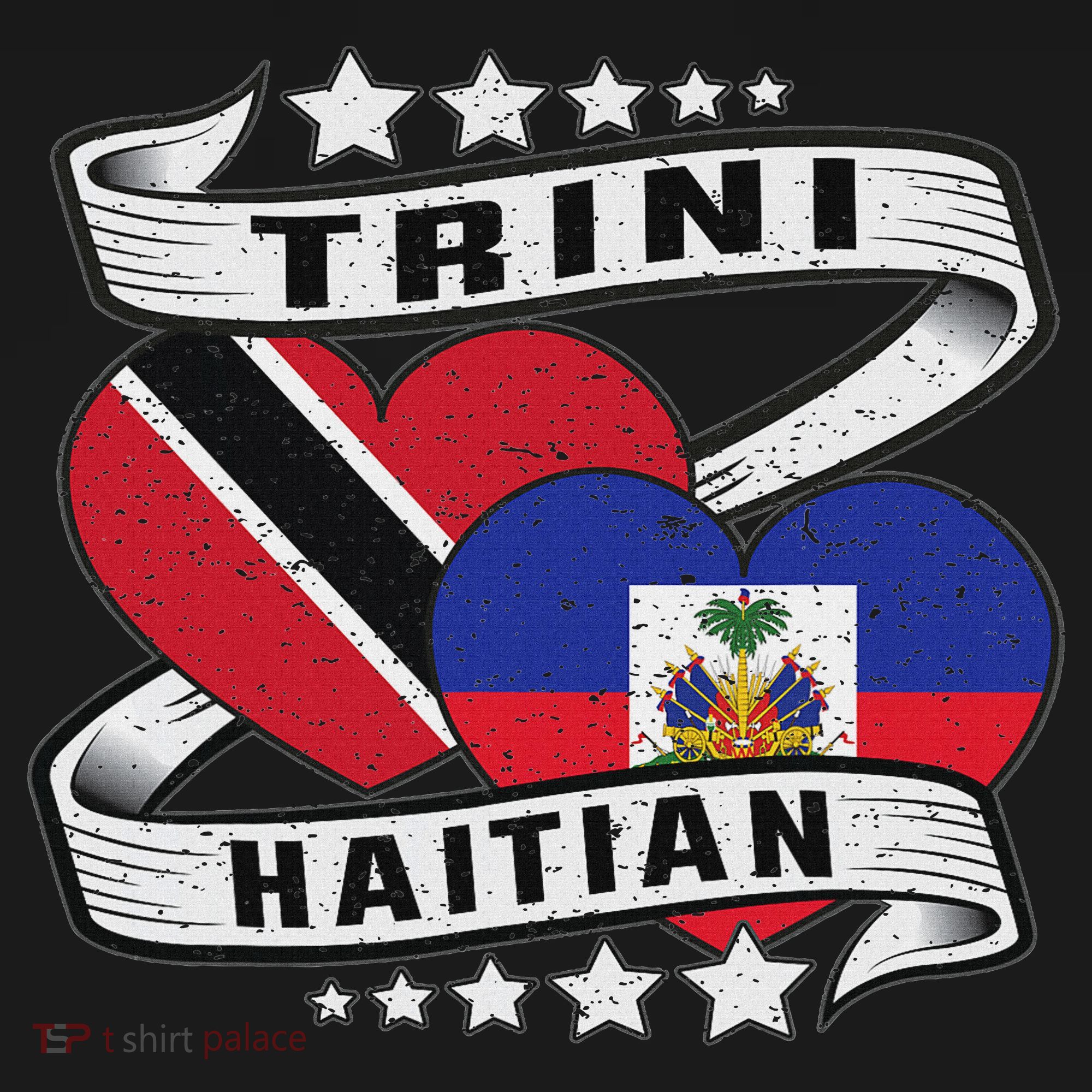 Haitian And Trini Half Trinidad & Tobago Haiti Flag Visor