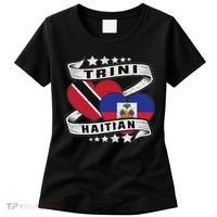 Haitian And Trini Half Trinidad & Tobago Haiti Flag Women's T-Shirt thumb 0