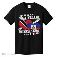 Haitian And Trini Half Trinidad & Tobago Haiti Flag Kids T-Shirt thumb 0