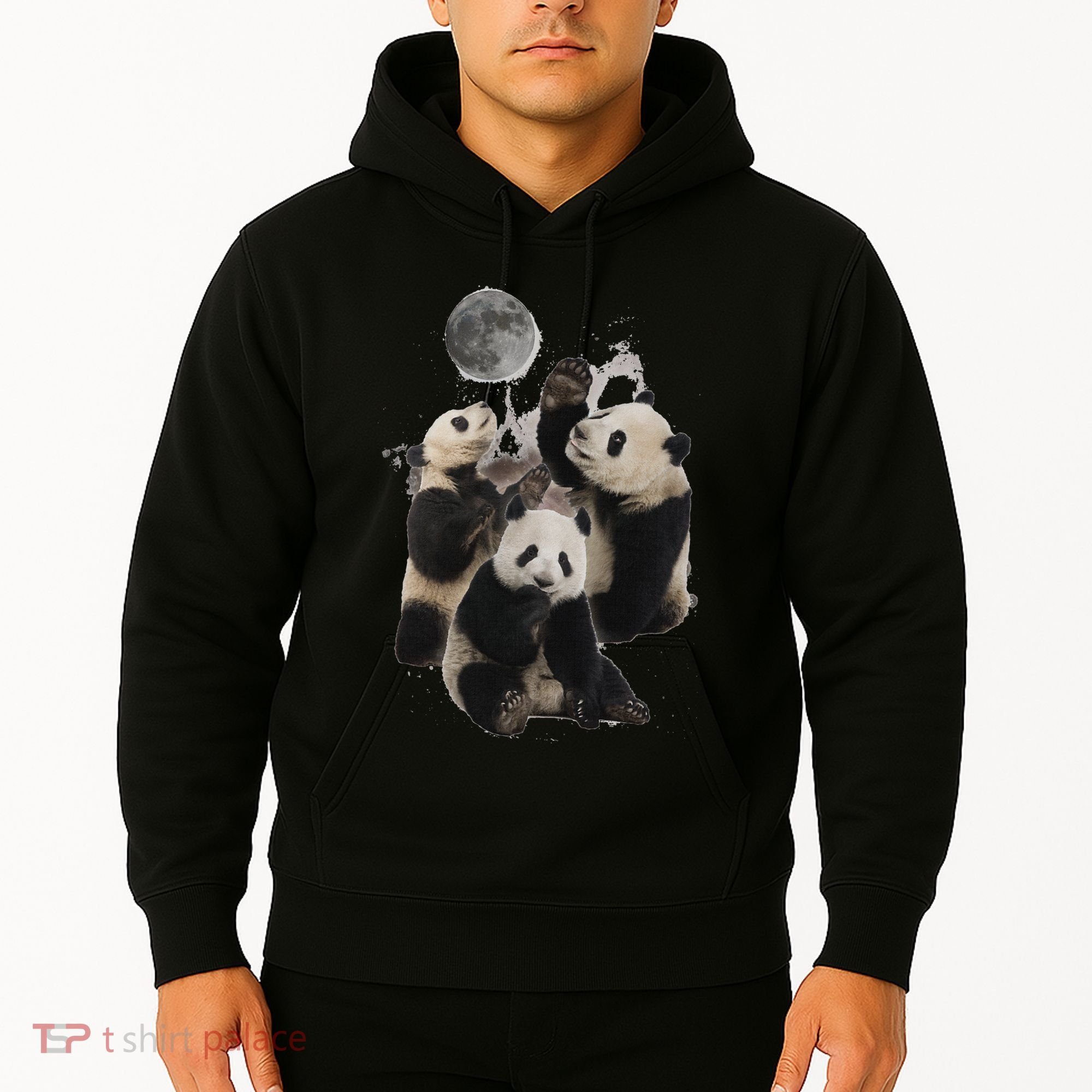 Howling At The Moon Funny Panda Panda Hoodie
