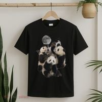 Howling At The Moon Funny Panda Panda T-Shirt thumb 2