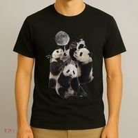 Howling At The Moon Funny Panda Panda T-Shirt thumb 3